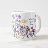 Aquarelle Jardin Fleurs Meilleure maman Mug du mon (Devant droit)