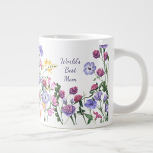 Aquarelle Jardin Fleurs Meilleure maman Mug du mon