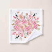 Aquarelle Jardin Floral rose (Gant de toilette)