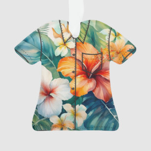 Aquarelle Jardin hawaïen Hibiscus tropical