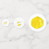 Aquarelle jaune bulle Bee Beehive Confetti (Derrière)