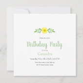 Aquarelle Jaune Daisy Floral Swag Invitation (Devant)