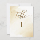 Aquarelle Jaune Doré, Numéro de Table Moderne (Devant)
