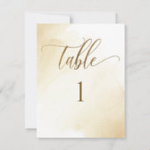 Aquarelle Jaune Doré, Numéro de Table Moderne (Dos)