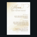 Aquarelle Jaune Dorée Elégant Menu Mariage<br><div class="desc">Elégante carte de menu mariage avec un délicat lavage d'aquarelle jaune doré et de beaux détails de calligraphie manuscrits et typographie de bloc. Élégant, propre et sobre, élégant. Possibilité d'ajouter vos propres détails de menu. Si nécessaire, vous pouvez ajuster l'espace, la taille ou le style de texte en sélectionnant personnaliser...</div>
