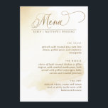 Aquarelle Jaune Dorée Elégant Menu Mariage<br><div class="desc">Elégante carte de menu mariage avec un délicat lavage d'aquarelle jaune doré et de beaux détails de calligraphie manuscrits et typographie de bloc. Élégant, propre et sobre, élégant. Possibilité d'ajouter vos propres détails de menu. Si nécessaire, vous pouvez ajuster l'espace, la taille ou le style de texte en sélectionnant personnaliser...</div>