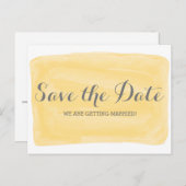 Aquarelle jaune Enregistrer la date Carte postale (Devant / Derrière)