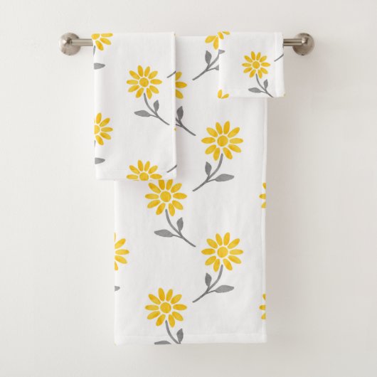 Aquarelle jaune et gris Motif marguerite (En situation)