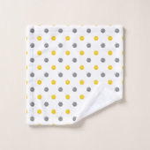Aquarelle jaune et gris Pois (Gant de toilette)