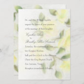 Aquarelle jaune Faire-part de mariage florale (Devant / Derrière)