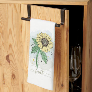Aquarelle jaune Fleur Foi Cuisine Serviette