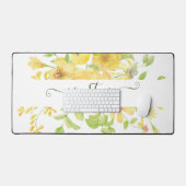 Aquarelle jaune floral personnalisé (Clavier et souris)