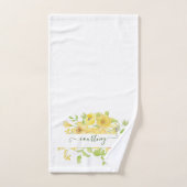 Aquarelle jaune floral personnalisé (Serviette à main)