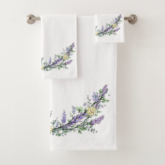 Aquarelle jaune Lavande Eucalyptus (En situation)