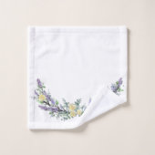 Aquarelle jaune Lavande Eucalyptus (Gant de toilette)