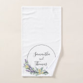 Aquarelle jaune Lavande Eucalyptus (Serviette à main)