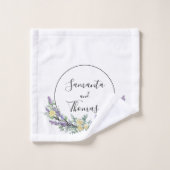 Aquarelle jaune Lavande Eucalyptus (Gant de toilette)