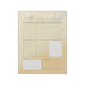 Aquarelle Jaune moderne Bloc-notes du planificateu (Tourné)