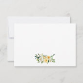Aquarelle Jaune Or Blanc Floral Mariage RSVP (Dos)