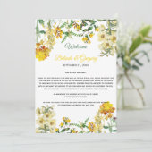 Aquarelle jaune Programme d'itinéraire Mariage flo (Debout devant)