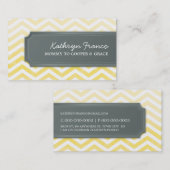 aquarelle jaune rayure de chevron carte de visite (Devant / Derrière)