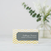 aquarelle jaune rayure de chevron carte de visite (Debout devant)