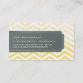 aquarelle jaune rayure de chevron carte de visite (Dos)