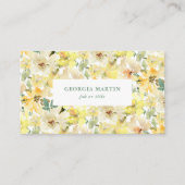 Aquarelle jaune soleil Carte de visite floral (Devant)