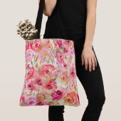 Aquarelle Joli Sac fourre-tout Floral (De près)