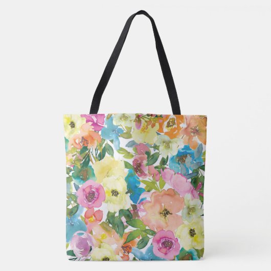 Aquarelle Joli Sac fourre-tout Floral (Devant)