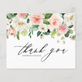 Aquarelle Jolie Carte de remerciements de fleurs d (Devant)