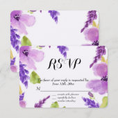 Aquarelle jolie violette Florale RSVP (Devant / Derrière)