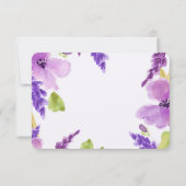 Aquarelle jolie violette Florale RSVP (Dos)