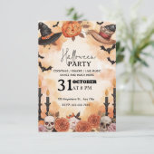 Aquarelle joueuse Halloween Party Invitation (Debout devant)
