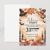 Aquarelle joueuse Halloween Party Invitation (Devant / Derrière)