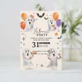 Aquarelle joueuse Halloween Party Invitation (Debout devant)