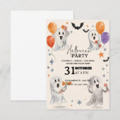 Aquarelle joueuse Halloween Party Invitation (Devant / Derrière)