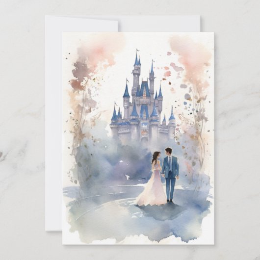 Aquarelle joyeusement après Faire-part de mariage (Devant)