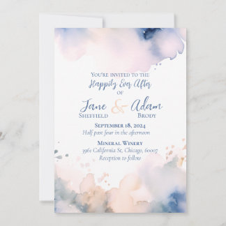 Aquarelle joyeusement après Faire-part de mariage