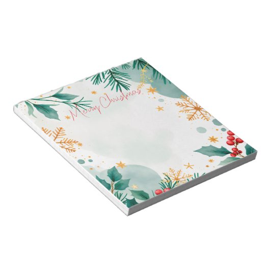 Aquarelle Joyeux Bloc-notes élégant de Noël (Incliné)