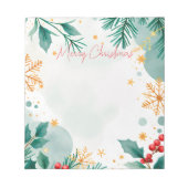 Aquarelle Joyeux Bloc-notes élégant de Noël (Devant)