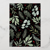 Aquarelle Joyeux Carte photo de Noël Real Foil (Verso)