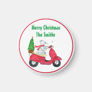 Aquarelle Joyeux Noël Polaire Nom de l'ours Magnet