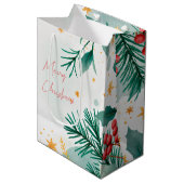 Aquarelle Joyeux sac cadeau de Noël - Élégant (Devant Angle)