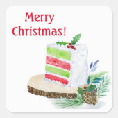 Aquarelle Joyeux Stickers de gâteau en couche de N (Devant)