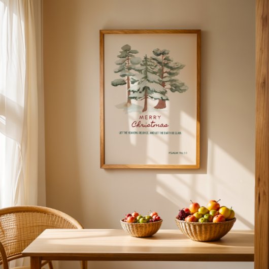 aquarelle Joyeux voeux de Noël Poster