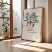 aquarelle Joyeux voeux de Noël Poster