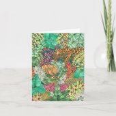 Aquarelle Jungle avec carte blanche Jaguar (Devant)