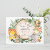 Aquarelle Jungle Vert Animaux sauvages Merci (Debout devant)