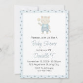Aquarelle Kitten Baby shower Invitation pour garço (Devant)